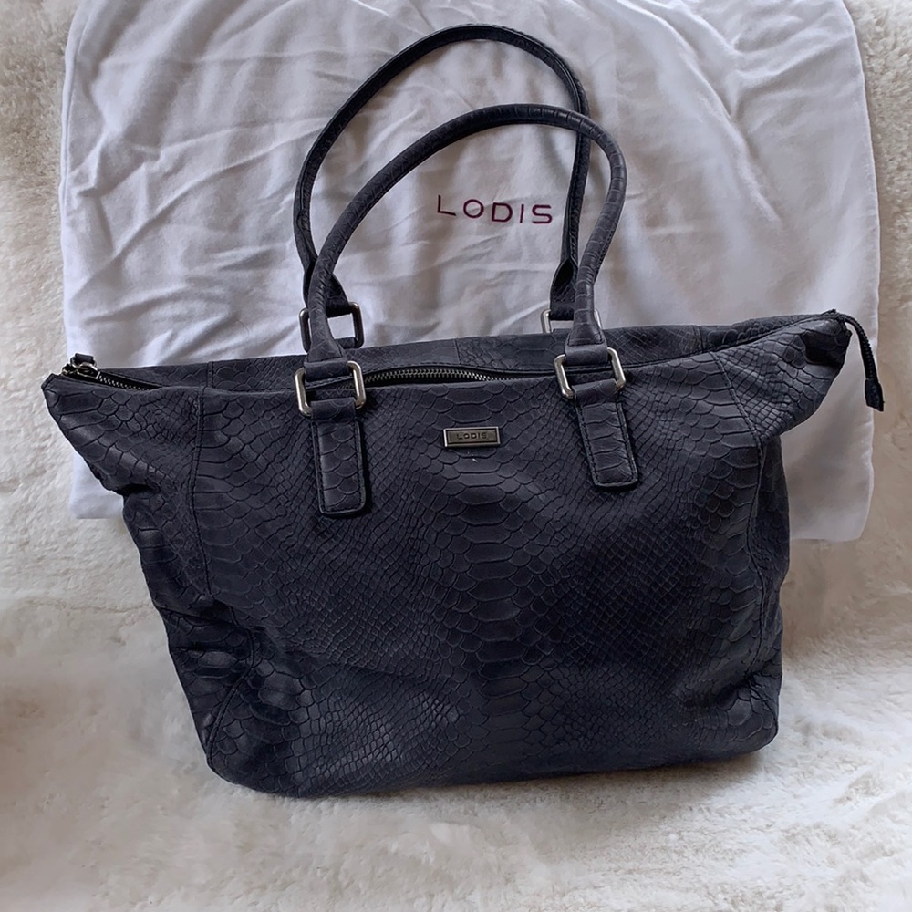 Lodis Faux Snakeskin Tote